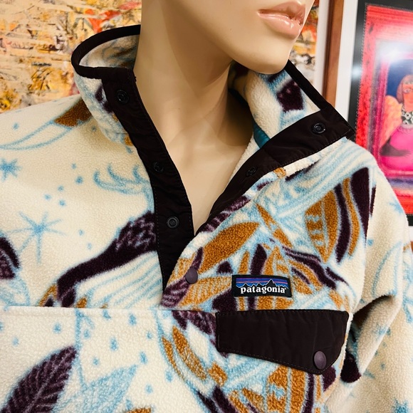 PATAGONIA SYNCHILLA Sweater Pullover Unisex Size M Snaps Closure Long Sleeves - Picture 12 of 15